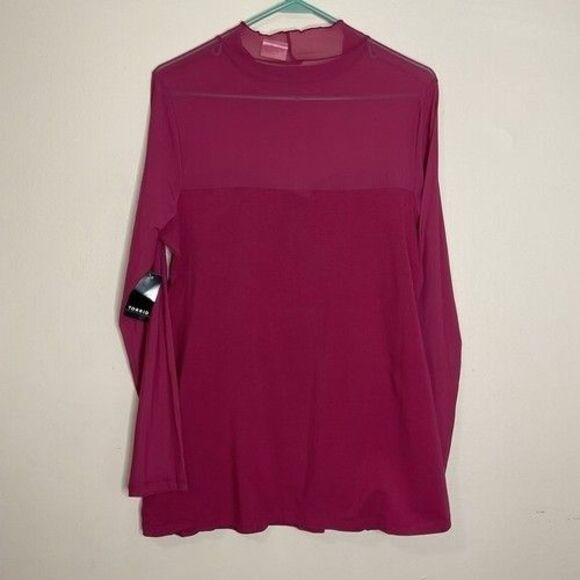 NWT Torrid Pink Stretch Mesh Foxy MockNeck Long Sleeve Blouse Women Plus Size 2X - Picture 7 of 9
